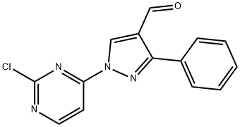 1H-Pyrazole-4-carboxaldehyde, 1-(2-chloro-4-pyrimidinyl)-3-phenyl- 结构式