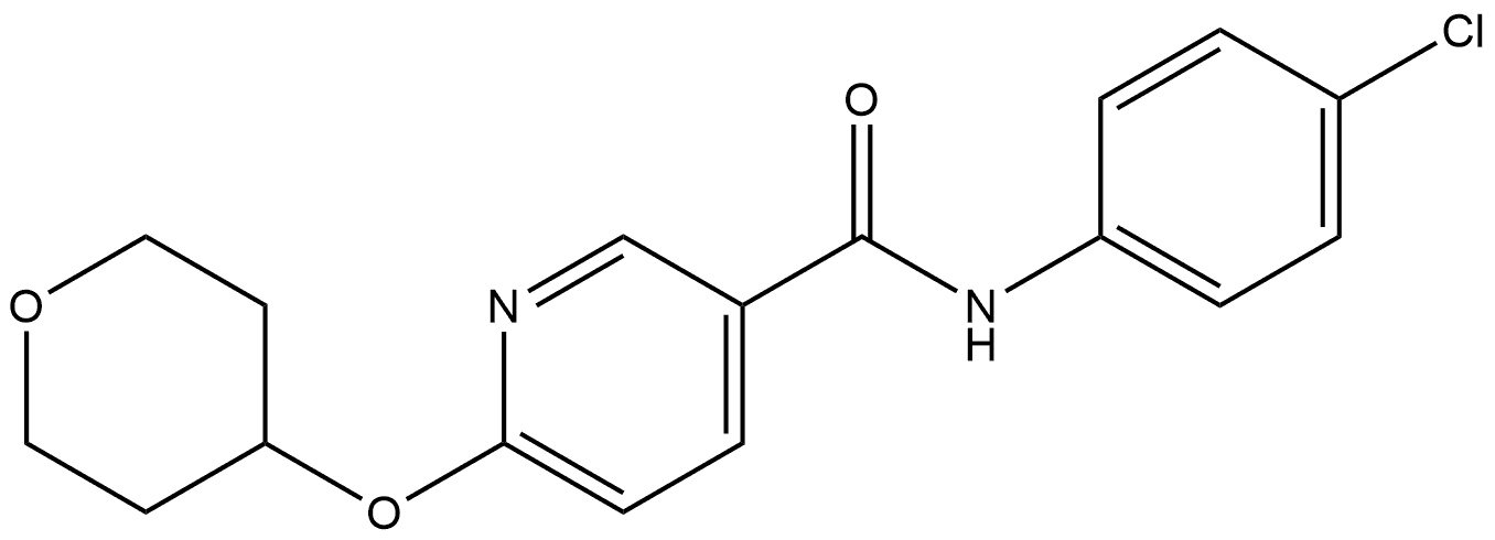 N-(4-Chlorophenyl)-6-[(tetrahydro-2H-pyran-4-yl)oxy]-3-pyridinecarboxamide 结构式