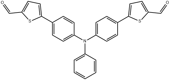 2-Thiophenecarboxaldehyde, 5,5'-[(phenylimino)di-4,1-phenylene]bis- 结构式