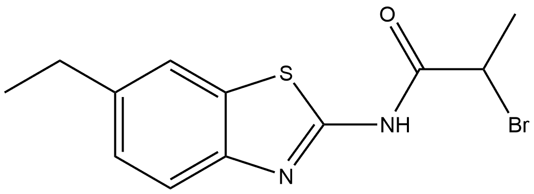 2-Bromo-N-(6-ethyl-2-benzothiazolyl)propanamide 结构式