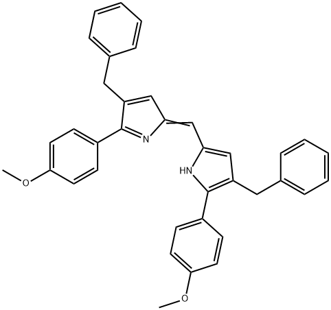 1H-Pyrrole, 2-(4-methoxyphenyl)-5-[[5-(4-methoxyphenyl)-4-(phenylmethyl)-2H-pyrrol-2-ylidene]methyl]-3-(phenylmethyl)- 结构式