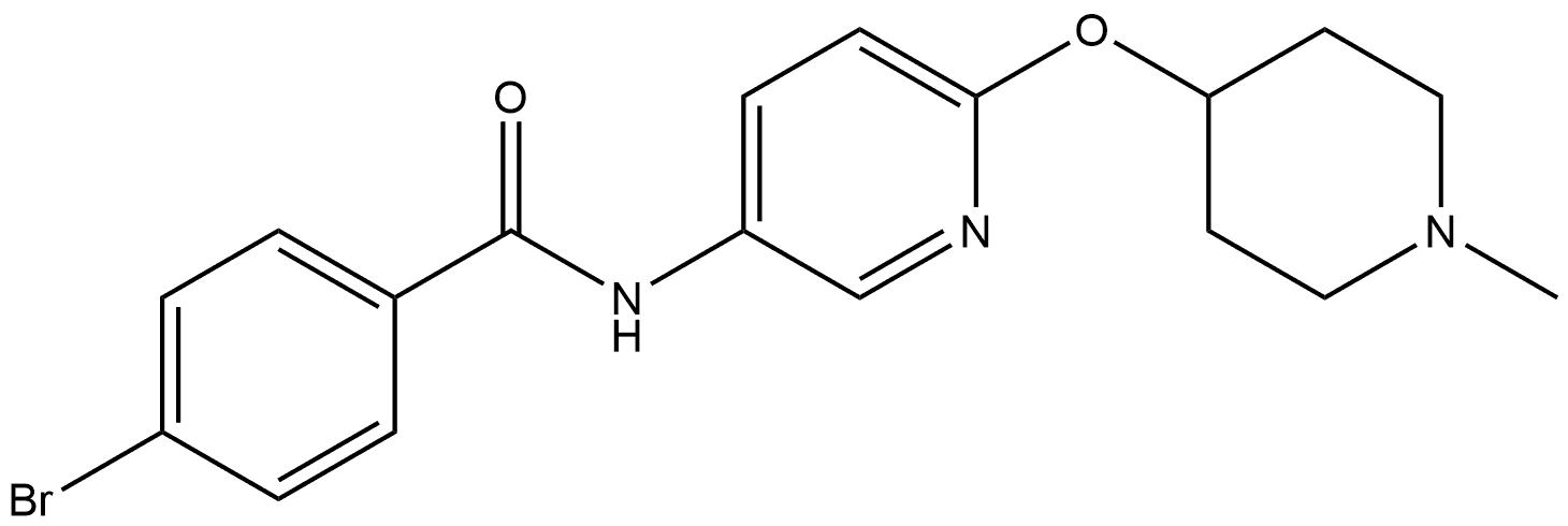 4-Bromo-N-[6-[(1-methyl-4-piperidinyl)oxy]-3-pyridinyl]benzamide 结构式