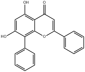 5,7-Dihydroxy-2,8-diphenyl-4H-chromen-4-one 结构式