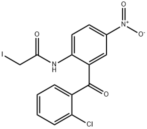 2-(2-碘乙酰氨基)-5-硝基-2'-氯二苯甲酮 结构式