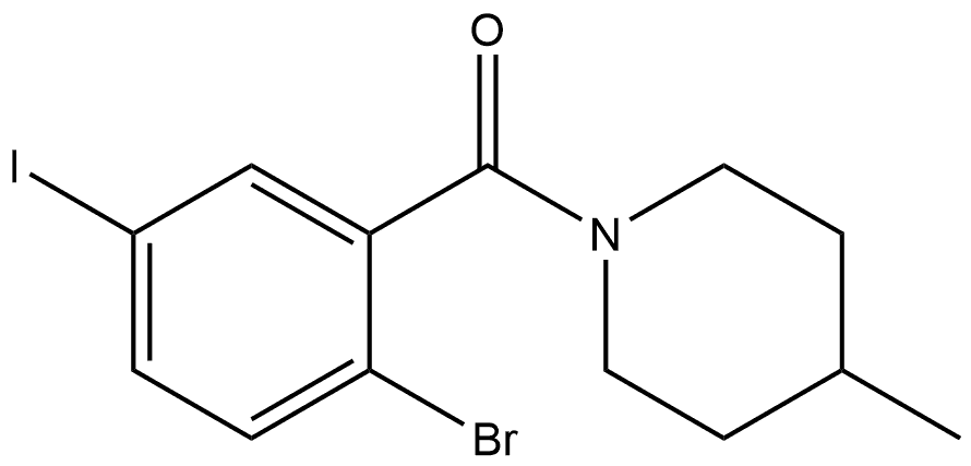 (2-Bromo-5-iodophenyl)(4-methyl-1-piperidinyl)methanone 结构式