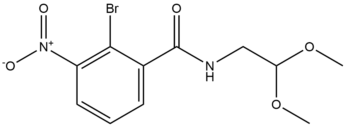 2-bromo-N-(2,2-dimethoxyethyl)-3-nitrobenzamide 结构式