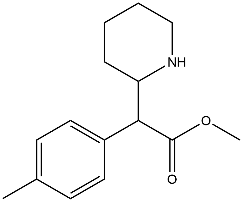 Α-(4-甲基苯基)-2-哌啶乙酸甲酯 结构式