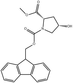 N-FMOC-顺式-4-羟基-L-脯氨酸甲酯 结构式