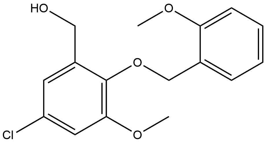 5-Chloro-3-methoxy-2-[(2-methoxyphenyl)methoxy]benzenemethanol 结构式