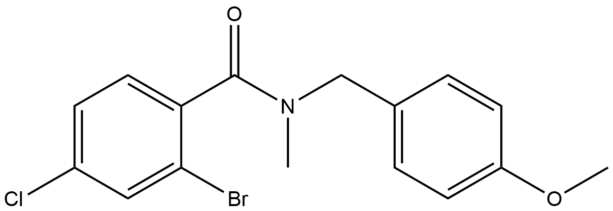 2-Bromo-4-chloro-N-[(4-methoxyphenyl)methyl]-N-methylbenzamide 结构式