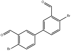 4,4'-DIBROMO-[1,1'-BIPHENYL]-3,3'-DICARBALDEHYDE 结构式