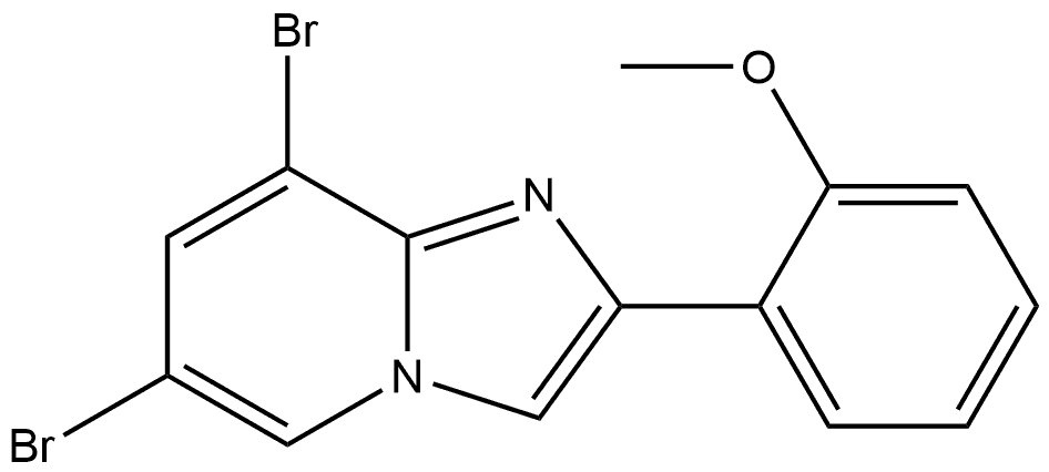 6,8-二溴-2-(2-甲氧基苯基)咪唑并[1,2-A]吡啶 结构式