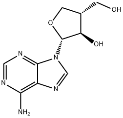 9-[(2R)-3α-Hydroxy-4β-(hydroxymethyl)tetrahydrofuran-2β-yl]-9H-purine-6-amine 结构式