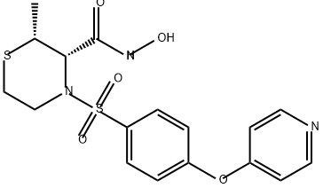 3-Thiomorpholinecarboxamide, N-hydroxy-2-methyl-4-[[4-(4-pyridinyloxy)phenyl]sulfonyl]-, (2R,3S)- 结构式