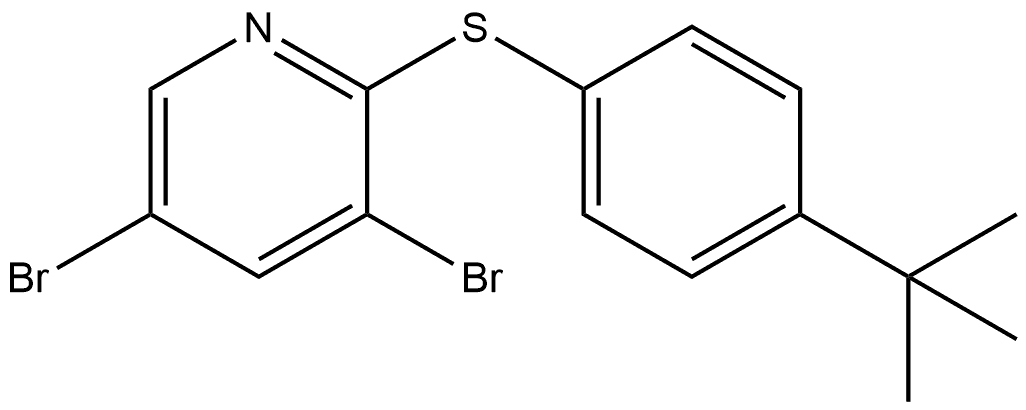 3,5-Dibromo-2-[[4-(1,1-dimethylethyl)phenyl]thio]pyridine 结构式