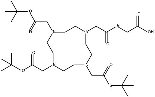 1,4,7,10-Tetraazacyclododecane-1,4,7-triacetic acid, 10-[2-[(carboxymethyl)amino]-2-oxoethyl]-, 1,4,7-tris(1,1-dimethylethyl) ester 结构式