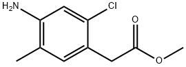 Benzeneacetic acid, 4-amino-2-chloro-5-methyl-, methyl ester 结构式