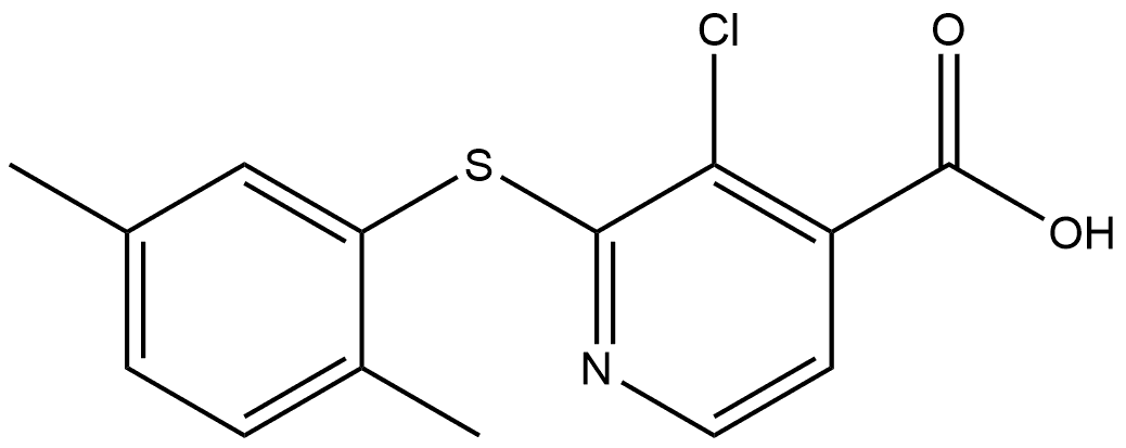 3-Chloro-2-[(2,5-dimethylphenyl)thio]-4-pyridinecarboxylic acid 结构式