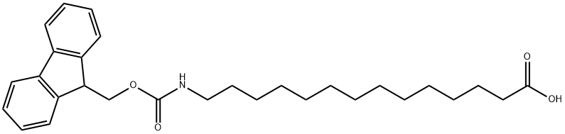Tetradecanoic acid, 14-[[(9H-fluoren-9-ylmethoxy)carbonyl]amino]- 结构式