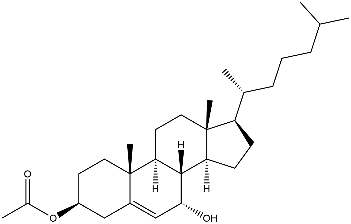 Cholest-5-ene-3,7-diol, 3-acetate, (3β,7α)- 结构式