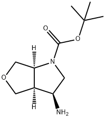 (3S,3AR,6AS)-3-氨基六氢-1H-呋喃并[3,4-B]吡咯-1-羧酸叔丁酯 结构式