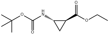 (1S,2S)-2-((叔丁氧基羰基)氨基)环丙烷-1-甲酸乙酯 结构式