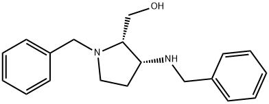 ((2S,3R)-1-Benzyl-3-(benzylamino)pyrrolidin-2-yl)methanol 结构式