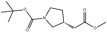 (R)-3-(2-甲氧基-2-氧乙基)吡咯烷-1-甲酸叔丁酯 结构式