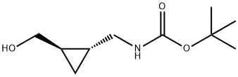 (1R,2R)-2-[(BOC-氨基)甲基]环丙基]甲醇 结构式
