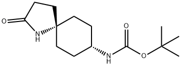 叔-丁基 ((5S,8S)-2-氧亚基-1-氮杂螺[4.5]癸烷-8-基)氨基甲酯 结构式