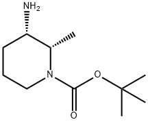 (2S,3S)-3-氨基-2-甲基哌啶-1-羧酸叔丁酯 结构式