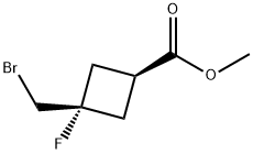顺式-甲基-3-(溴甲基)-3-氟环丁烷-1-羧酸酯 结构式