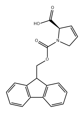 1H-Pyrrole-1,2-dicarboxylic acid, 2,5-dihydro-, 1-(9H-fluoren-9-ylmethyl) ester, (2R)- 结构式