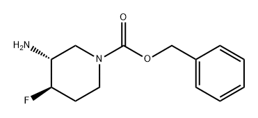 (3R,4R)-3-氨基-4-氟哌啶-1-羧酸苄酯 结构式