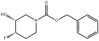 1-Piperidinecarboxylic acid, 4-fluoro-3-hydroxy-, phenylmethyl ester, (3R,4S)- 结构式