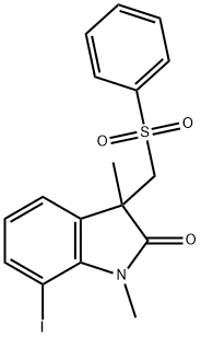 7-碘-1,3-二甲基-3-((苯磺酰基)甲基)吲哚啉-2-酮 结构式