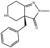 (3AR)-2,3A,4,5,6,7-六氢-2-甲基-3A-苄基-3-吡唑并[4,3-C]吡啶-3-酮 结构式