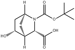 (1S,3S,4S,5R)-2-(叔丁氧基羰基)-5-羟基-2-氮杂双环[2.2.1]庚烷-3-羧酸 结构式