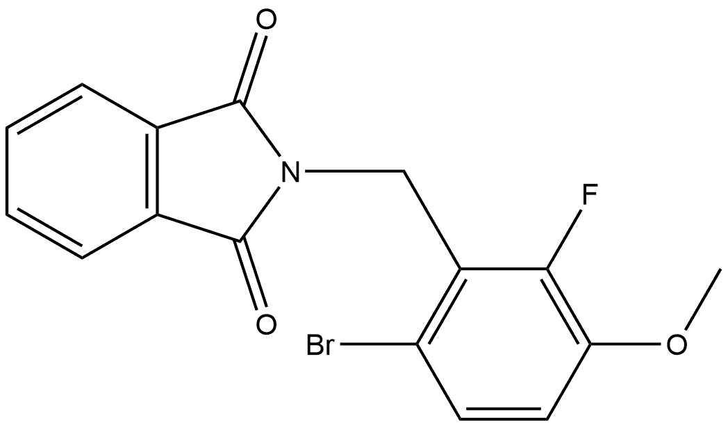 2-[(6-Bromo-2-fluoro-3-methoxyphenyl)methyl]-1H-isoindole-1,3(2H)-dione 结构式