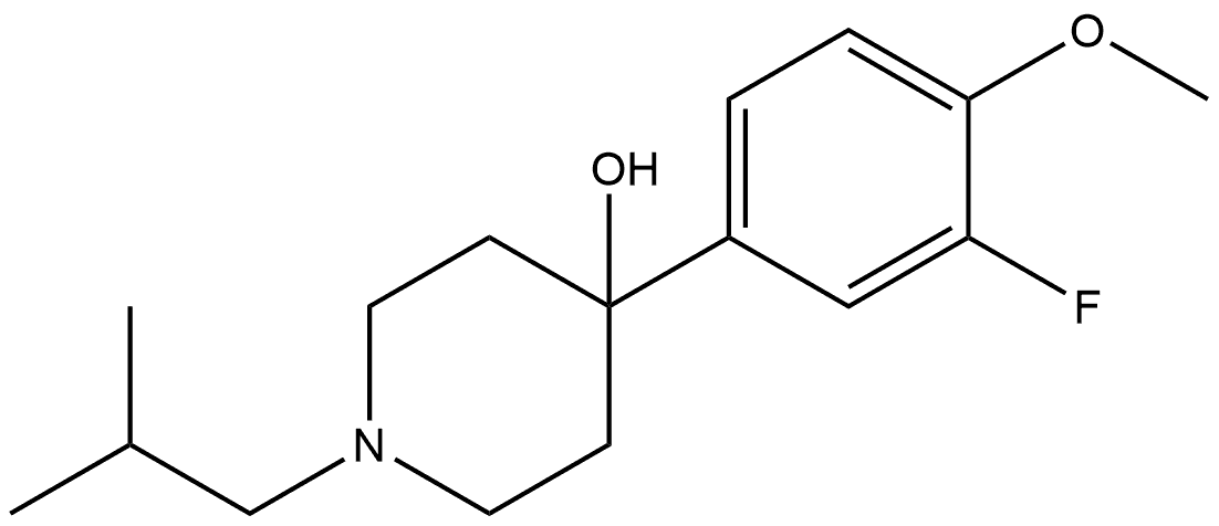 4-(3-Fluoro-4-methoxyphenyl)-1-(2-methylpropyl)-4-piperidinol 结构式