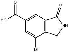 7-溴-3-氧代异吲哚-5-羧酸 结构式