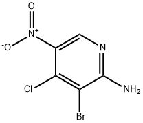 3-溴-4-氯-5-硝基-2-吡啶胺 结构式