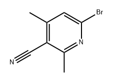 6-溴-2,4-二甲基烟腈 结构式