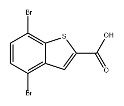 4,7-二溴苯并噻吩-2-甲酸 结构式