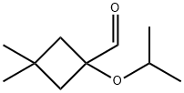 3,3-dimethyl-1-(propan-2-yloxy)cyclobutane-1-carbaldehyde 结构式