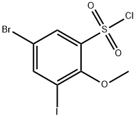 5-Bromo-3-iodo-2-methoxybenzenesulphonyl chloride 结构式