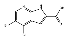 1H-Pyrrolo[2,3-b]pyridine-2-carboxylic acid, 5-bromo-4-chloro- 结构式