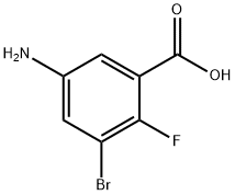 5-氨基-3-溴-2-氟苯甲酸 结构式