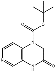 Pyrido[3,4-b]pyrazine-1(2H)-carboxylic acid, 3,4-dihydro-3-oxo-, 1,1-dimethylethyl ester 结构式