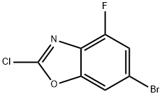 2-Chloro-6-bromo-4-fluoro-1,3-benzoxazole 结构式